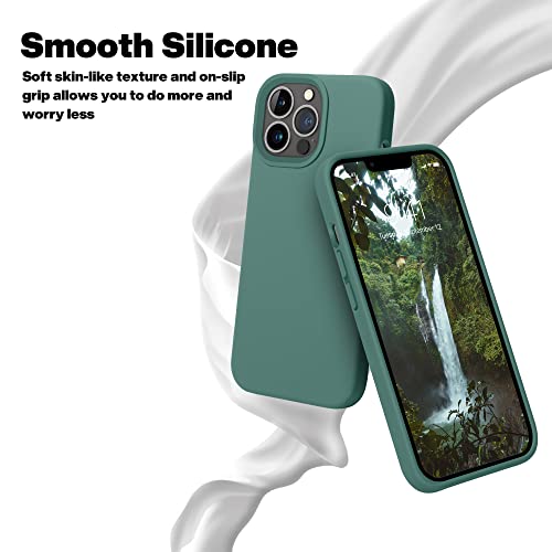 OTOFLY Designed for iPhone 13 Pro Phone Case, Silicone Shockproof Slim Thin Phone Case for iPhone 13 Pro 6.1 inch (Midnight Green)