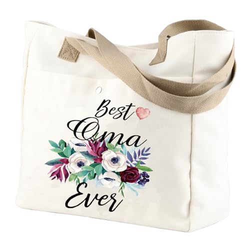 TSOTMO Oma Gift Best Oma Ever Tote Bag For Grandma Retirement Gift For Oma New Oma Gift (Oma TOTE)