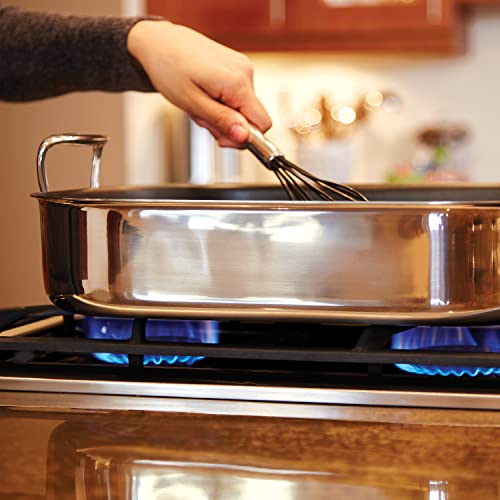 All-Clad Specialty Stainless Steel Roaster with Nonstick Rack 11x14 Inch Oven Broiler Safe 600F Roaster Pan, Pots and Pans, Bakeware, Silver