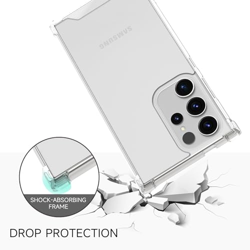 GeekZone for Samsung Galaxy S24 Ultra Clear Case, TPU Bumper wiht PC Back Protective Cover 6.8 inch 2024 (Crystal Clear)
