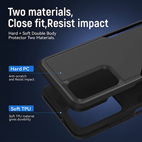 Warsia for Samsung Galaxy A03S Case,with Screen Protector [Military Grade Drop Tested] Heavy-Duty Tough Rugged Shockproof Protective Case for Samsung A03S, Black