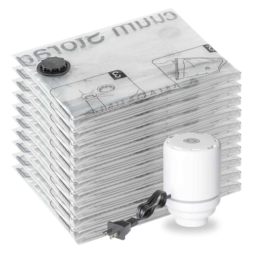 SUOCO 6 Combo Vacuum Storage Bags, Travel Clothes Space Saver Bags, Compression Airtight Seal Bags for Clothing, Pillows, Comforters, Blankets (Pump Not Included)