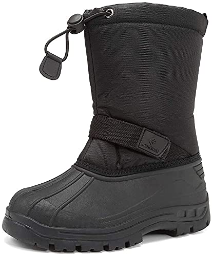 CIOR Kids Snow Boots for Boys Girls Toddler Winter Outdoor Boots Waterproof with Fur Lined(Toddler/Little Kids/Big Kid) TX1-Black-31