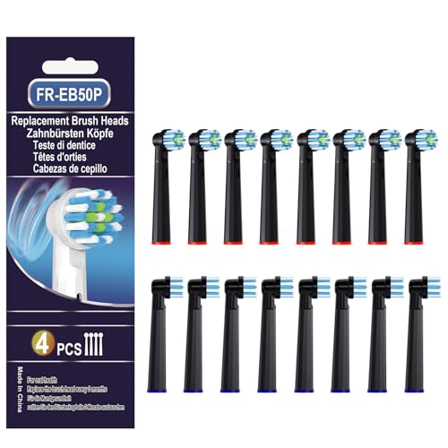 Replacement Toothbrush Heads Compatible with Oral B, Cross Sensitive Electric Brush Head Refills for Pro 1000 Genius X Smart 1500, Medium Softness Round Brush Head by BKIX