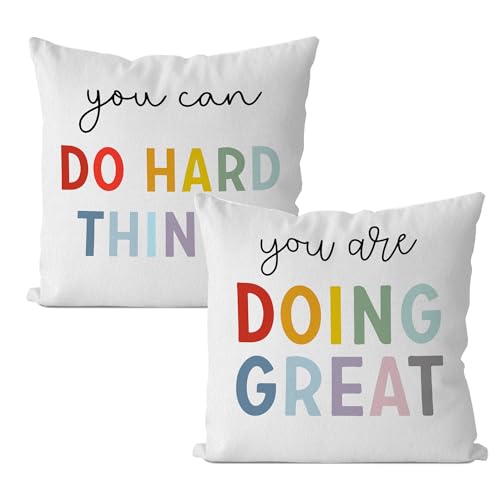 IWXYI Classroom Inspirational Pillow Covers 18x18,Classroom You are Doing Great Throw Pillow Covers for Classroom,Classroom Pillows