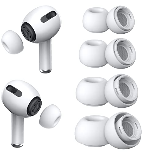 [3 Pairs] Replacement Ear Tips for AirPods Pro and AirPods Pro 2nd Generation with Noise Reduction Hole, 3 in 1 Cleaner Kit for AirPods 1 2 3 Pro/Pro 2, Silicone Ear Tips for AirPods Pro (S/M/L)