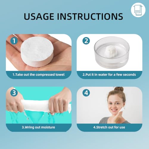 Cottonessence Compressed Towels Tablets 30 PCS 2.0, Disposable Compressed Face Towels, Compressed Hand Wipe, Camping Towel, Portable Compressed Coin Tissue for Travel, Home, Outdoor Activities