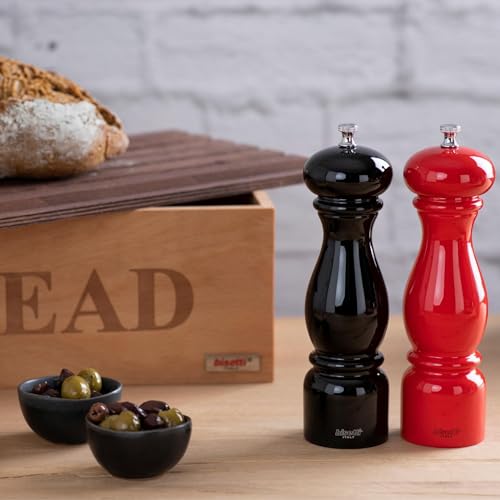 Bisetti Firenze Pepper Mill Grinder, 8.66 Inch, Black