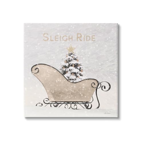 Stupell Industries Sleigh Ride Winter Scene Canvas Wall Art by Lori Deiter