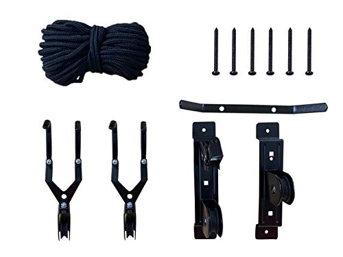 Wallmaster Bike Ceiling Mount Lift Hanger Metal Storage Rack for Garage Indoor 1 Pack Black