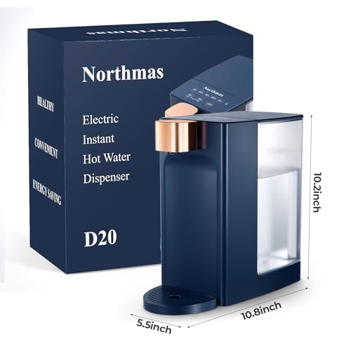 Northmas Electric Kettles, D20 Instant Hot Water Dispenser for Quick Heating & Dispense, Adjustable 5 Temperatures & 4 Water Volume Dispense, Removable 100 Ounce 3L Water Tank Capacity, BPA Free, Blue