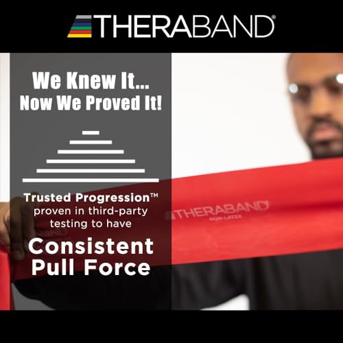 THERABAND Resistance Band 50 Yard Roll, Special Heavy Black Non-Latex Professional Elastic Bands For Upper & Lower Body Exercise, Physical Therapy, Pilates, & Rehab, Dispenser Box, Level 6