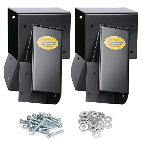 BETOOLL Swing Set Brackets - 2pcs A Frame Swing Bracket Swing Set Hardware with All Mounting Accessories (Black)