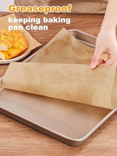 SMARTAKE 50 Pcs Parchment Paper Baking Sheets, 9x13 Inches Non-Stick Precut Baking Parchment, for Baking Grilling Air Fryer Steaming Bread Cup Cake Cookie and More (Unbleached)