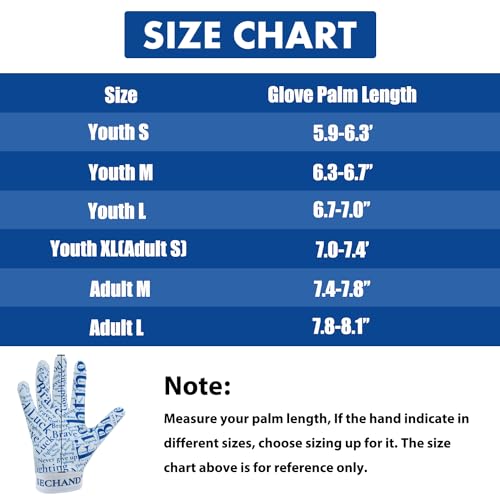 SECHAND Youth Flag Football Gloves - Sticky Receiver Gloves for Kids Boys and Girls (Black, YS)