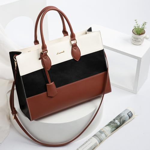 LOVEVOOK Laptop Tote Bag for Women, Work Totes Business Office Computer Briefcase with Clutch Purse