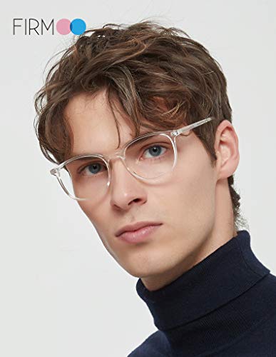 Firmoo Progressive Multifocal Round Blue Light Blocking Reading Glasses 3.0 for Women Men, Computer Glasses Anti Eyestrain Readers