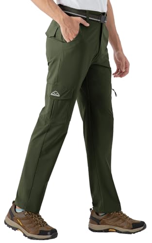 Rdruko Men's Hiking Pants Lightweight Dry Fit Water Resistant Outdoor Work Travel Pants (Medium Gray,US 40)