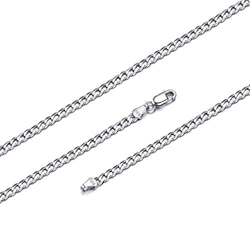 Silvora Sterling Silver Chain Necklace 18 In S925 Jewelry Fine Mens Neck Chains Style Charms for Father