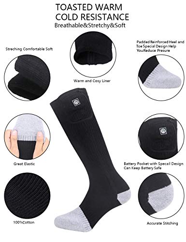 Heated Socks Men Women Battery Sock for Cold Feet Thermal Electric Socks for Camping Winter Footwarmers