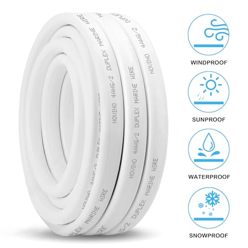 4 Gauge Marine Wire Duplex Marine Grade Wire,4 AWG 6ft Tinned Copper Boat Electrical Cable for Boat/Automotive/RV/Camper Outdoor Use