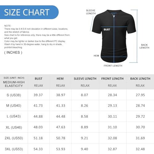 Mancozy Mens 2 Pack T Shirts Casual Breathable Fitness Fashion Black Long V-Neck Summer Shirts for Men Meduim