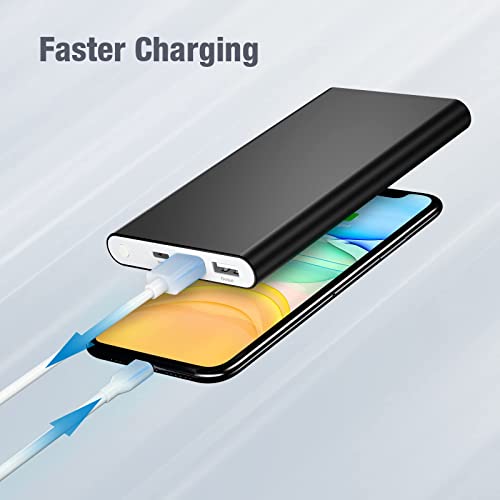 EnergyCell Pilot 4GS Portable Charger 12000mAh Fast Charging Power Bank Dual 3A High-Speed Output Battery Pack Compatible with iPhon14 13 12 11 Samsung S10 and More（Charging Cable Included (Black)