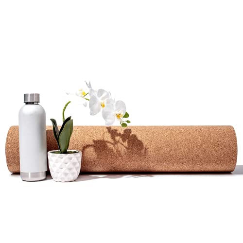 Luxury Cork Yoga Mat - Non Slip, Extra Thick Grip. Thicker, Longer, and Wider for More Comfort and Support. Tough Enough For Hot Yoga. Natural, Non Toxic, and Eco Friendly. Optional Alignment Lines.