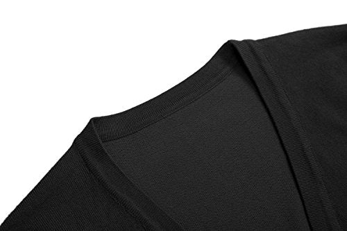 Urban CoCo Women's Cropped Cardigan V-Neck Button Down Knitted Sweater 3/4 Sleeve (Rose, m)