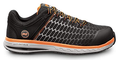 Timberland PRO Powerdrive, Men's, Black/Red, Comp Toe, EH, MaxTrax, Slip Resistant, Low Athletic, Work Shoe (10.0 M)