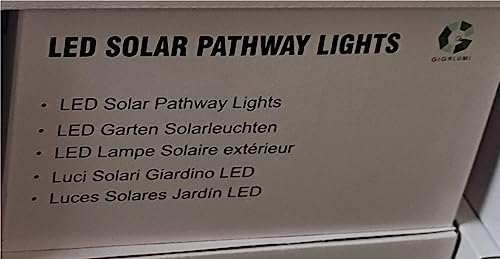 GIGALUMI Solar Lights Outdoor Waterproof,16 Pack Stainless Steel LED Solar Garden Lights for Patio, Lawn, Yard and Landscape(Cold White)