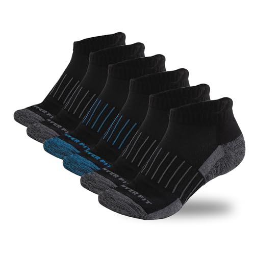 Copper Fit Unisex Adult Ankle Length Sport Socks, Black, Small-Medium US