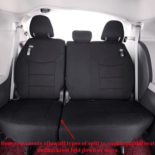 coverdream Sienna Car Seat Covers Custom Fit for 2011-2020 Toyota Sienna XLE,Limited,Limited Premium,7-Seater,2nd Row Captain Seats w/Foot Rest,Full Coverage Polyester Seat Protector (Full Set,Black)