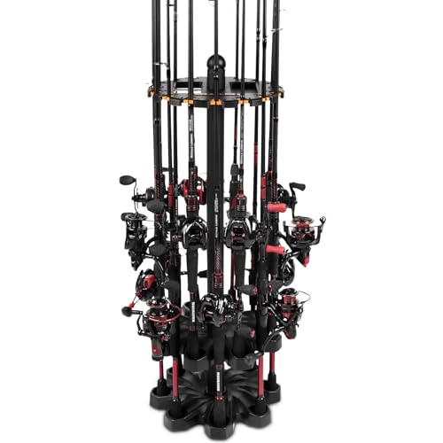 KastKing V16 Fishing Rod Rack - Fishing Pole Rack Holds Up to 16 Fishing Rods or Combos, Lightweight and Durable ABS Construction, Space-Saving Fishing Rod Holders for Garage