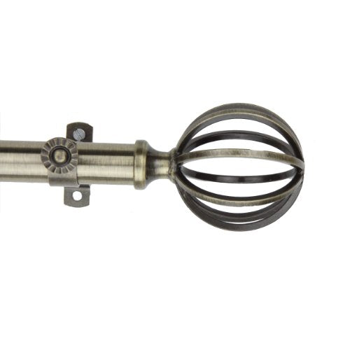 Rod Desyne 3/4" Cage Window Curtain Rod, 28-48 inch, Antique Brass