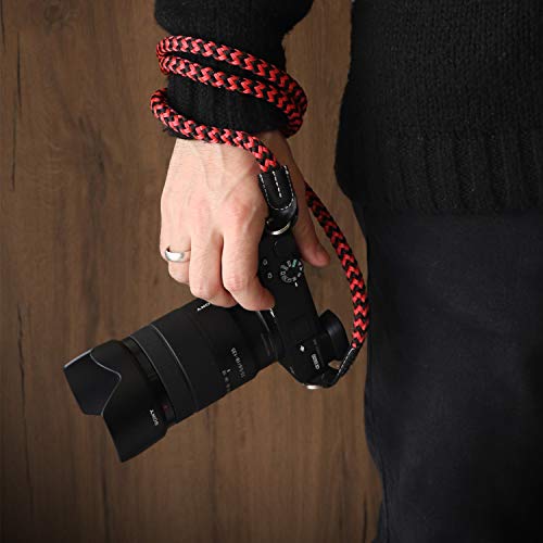 MegaGear MG939 Cotton Camera Hand Wrist Strap Comfort Padding, Security for All Cameras (Small23cm/9inc), Black