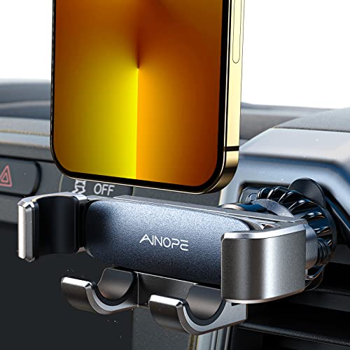 AINOPE Car Phone Holder Mount Vent 2024 Gravity Air Vent Phone Holders for Your Car for iPhone 16 Pro Max with Newest Vent Clip Hand Free Cell Phone Car Mount Holder for iPhone 15 Plus Samsung Phones