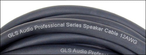 GLS Audio Speaker Cable 1/4 inch to 1/4 inch - 12 AWG Professional Bass/Guitar Speaker Cable for Amp - Black, 3 Ft.