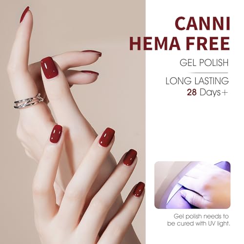 CANNI 6Pcs 9ml Hema-Free Purple Gel Polish,Dark Purple Gel Nail Polish Set,Light Purple Violets Colors Gel Polish Kit, Soak Off LED Nail Gel Manicure Kit DIY at Home Salon Gifts for Women Girls