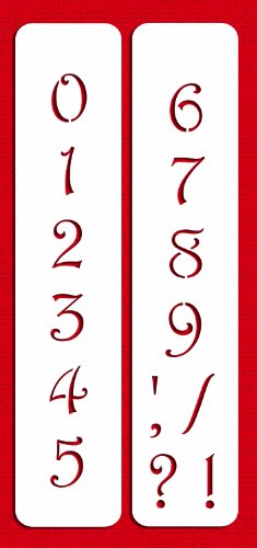 Designer Stencils 1.25 Inch Contemporary Numbers Cake Stencils, Beige/semi-transparent