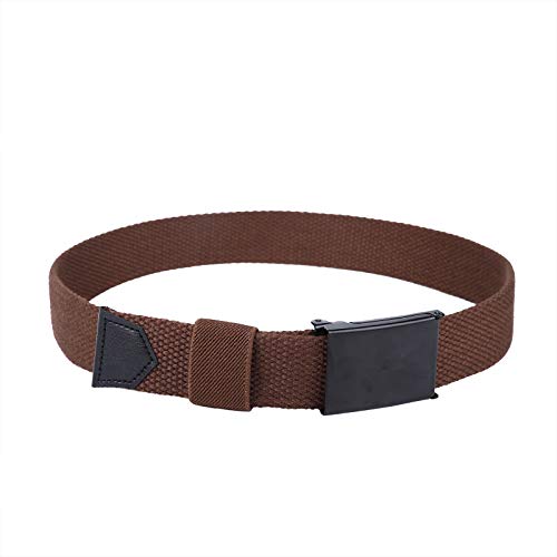 AWAYTR Boys Canvas Web Belts - 2PCS School Uniform Cotton Belt Adjustable in Four Sizes, Suitable for Girls（80cm,Brown/Black