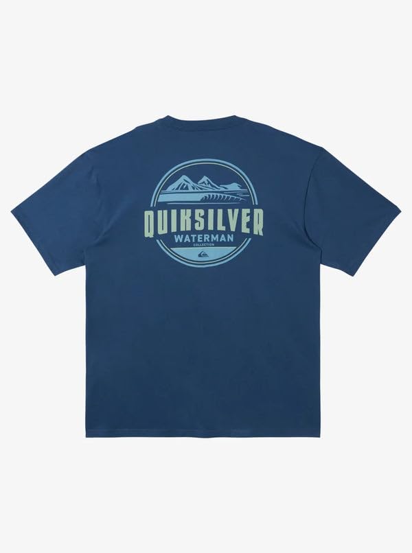 Quiksilver Men's Seas of Time Short Sleeve Tee Shirt, Ensign Blue 241