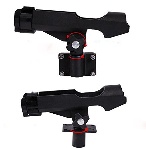 Bekith 2 Pack Fishing Rod Holder with Combo Mount, Adjustable Fishing Boat Rod Holder, Black Finish