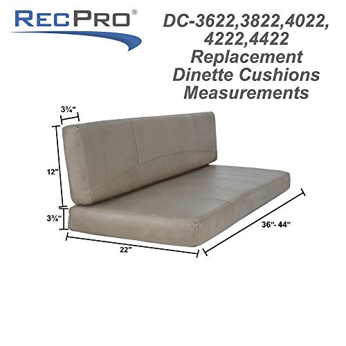 RecPro RV Dinette Booth Cushions with Memory Foam Camper Trailer Bed (Chestnut, 36")