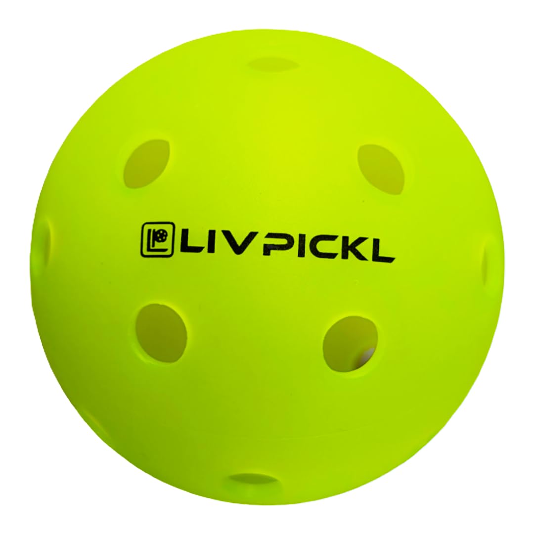 LIV PICKL Pickleballs | 40 Holes | Outdoor Court | Hard Court | High Visibility and Good Balance | Official Size & Weight - Durable - Consistent Bounce