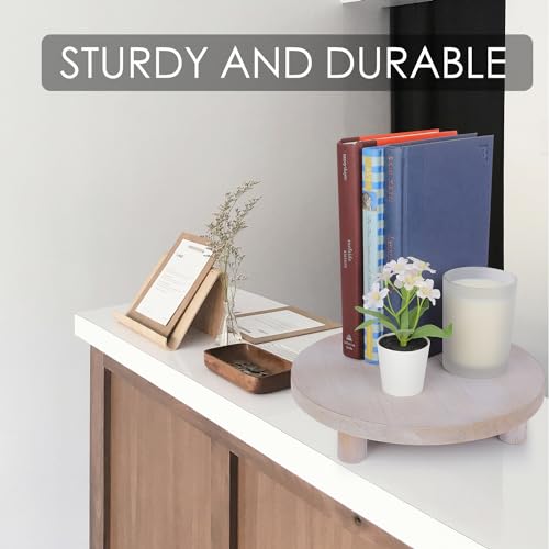 JKLIND 3PCS Wooden Display Riser for Display,Round Display Stand,Wood Riser Pedestal Stand for Home Decor and Organizer(Black,8/6/5'')