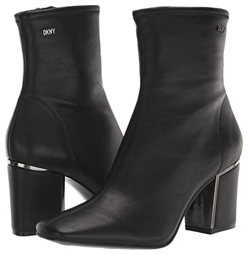 DKNY Women's Nappa Classic Heeled Boot Fashion, Black, 11