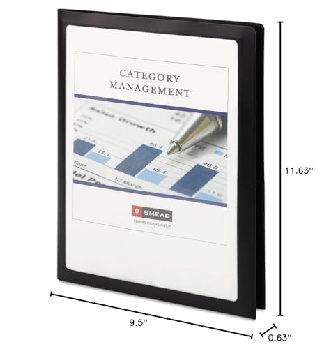 Smead Frame View Poly Two-Pocket Folder, Letter Size, Black, 5 Per Pack (87705) (Pack of 1)