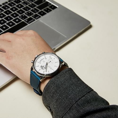 Jeereal Quick Release | Leather Watch Bands | Leather Watch Straps for Men Women- 18mm 20mm 22mm 24mm (18mm, Blue)