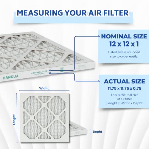 Handua 18x24x1 Air Filter MERV 13, Plated Furnace AC Air Replacement Filter, 4 Pack (Actual Size: 17.75" x 23.75" x 0.75")